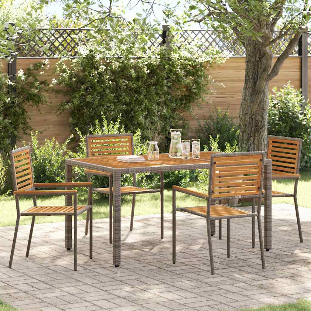 Garten Stapelstühle 4er Set Braun/Grau