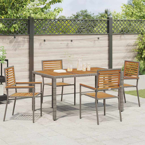 Garten Stapelstühle 4er Set Braun/Grau