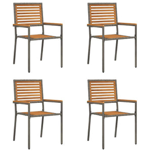 Garten Stapelstühle 4er Set Braun/Grau