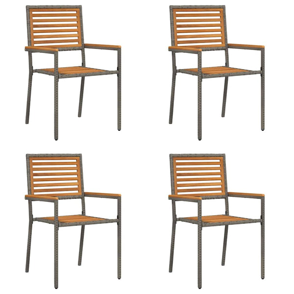 Garten Stapelstühle 4er Set Braun/Grau