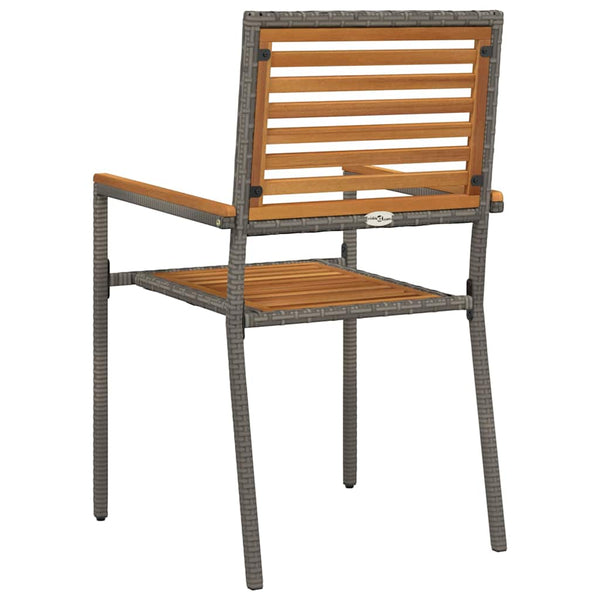 Garten Stapelstühle 4er Set Braun/Grau