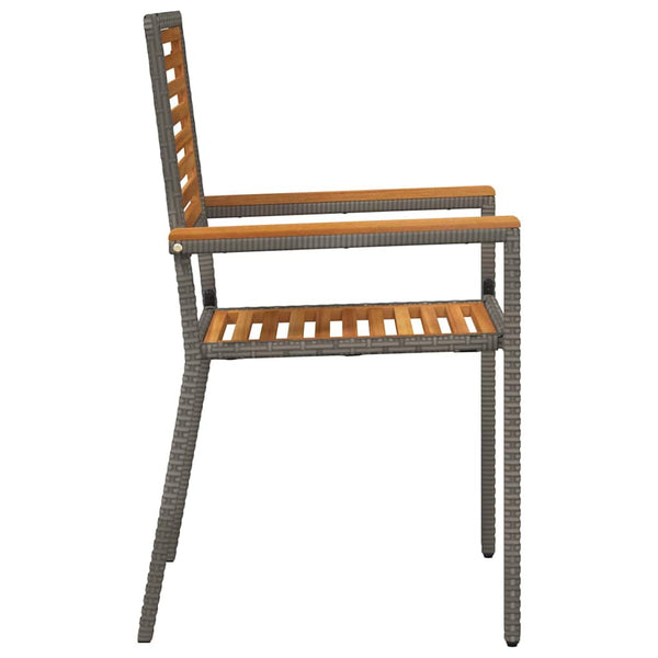 Garten Stapelstühle 4er Set Braun/Grau
