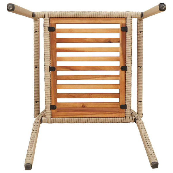 Garten Stapelstühle 4er Set Braun Beige