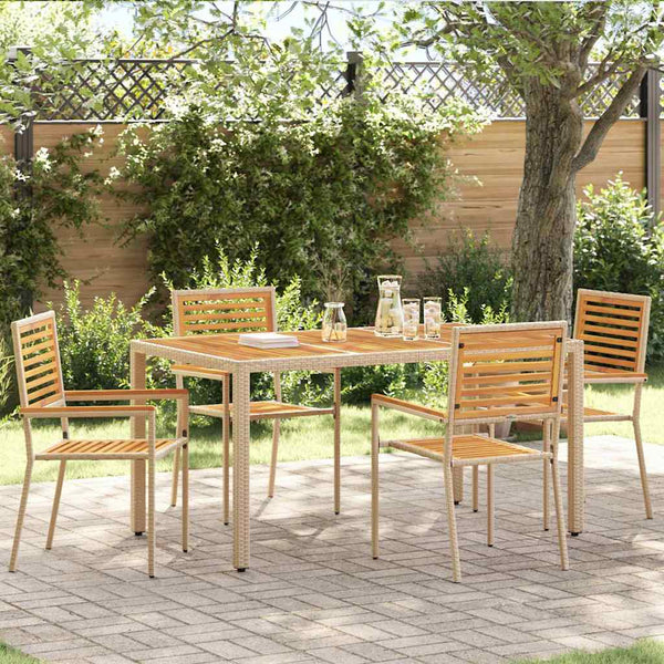 Garten Stapelstühle 4er Set Braun Beige
