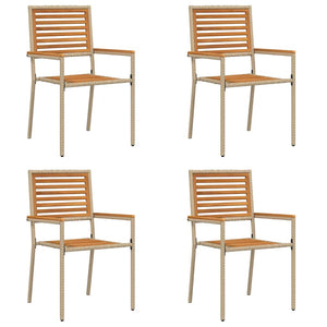 Garten Stapelstühle 4er Set Braun Beige