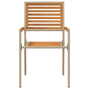 Garten Stapelstühle 4er Set Braun Beige
