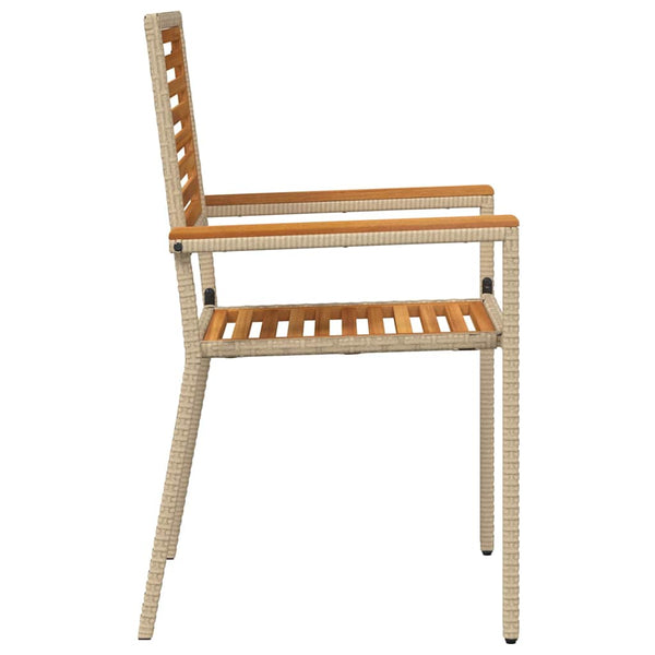 Garten Stapelstühle 4er Set Braun Beige
