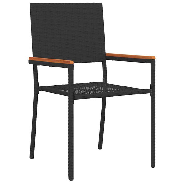 Garten Stapelstühle 4er Set, Schwarz & Braun