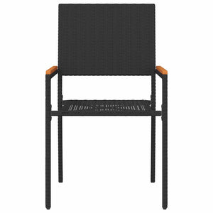 Garten Stapelstühle 4er Set, Schwarz & Braun