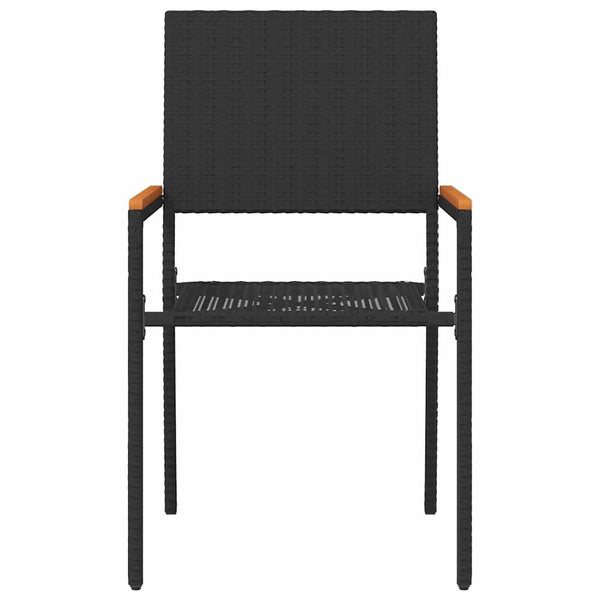 Garten Stapelstühle 4er Set, Schwarz & Braun
