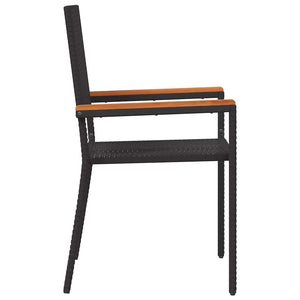 Garten Stapelstühle 4er Set, Schwarz & Braun