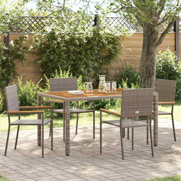Garten Stapelstühle 4er Set Grau Braun