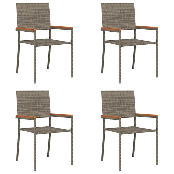 Garten Stapelstühle 4er Set Grau Braun