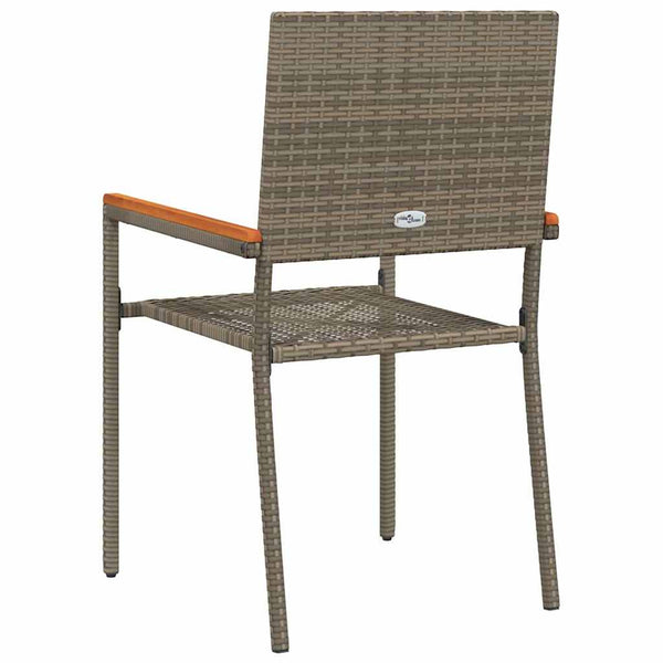 Garten Stapelstühle 4er Set Grau Braun