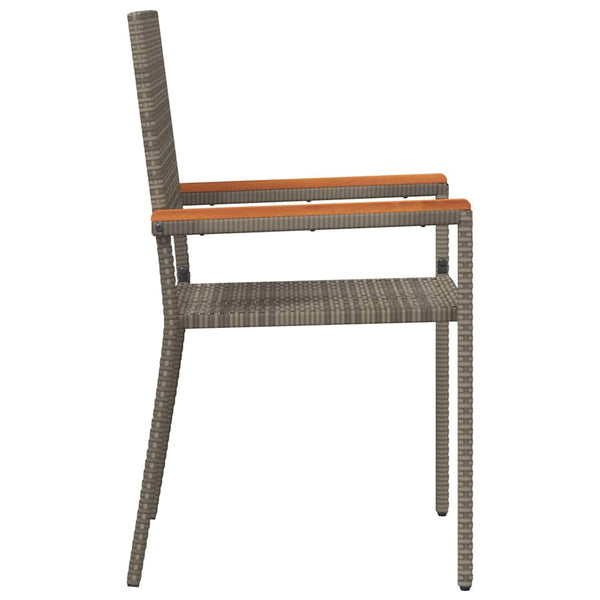 Garten Stapelstühle 4er Set Grau Braun