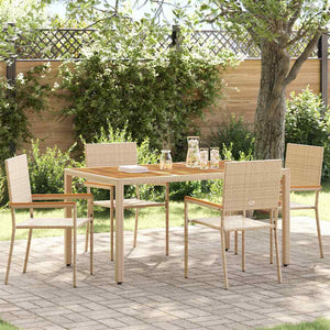 Garten Stapelstühle 4er Set Creme Braun