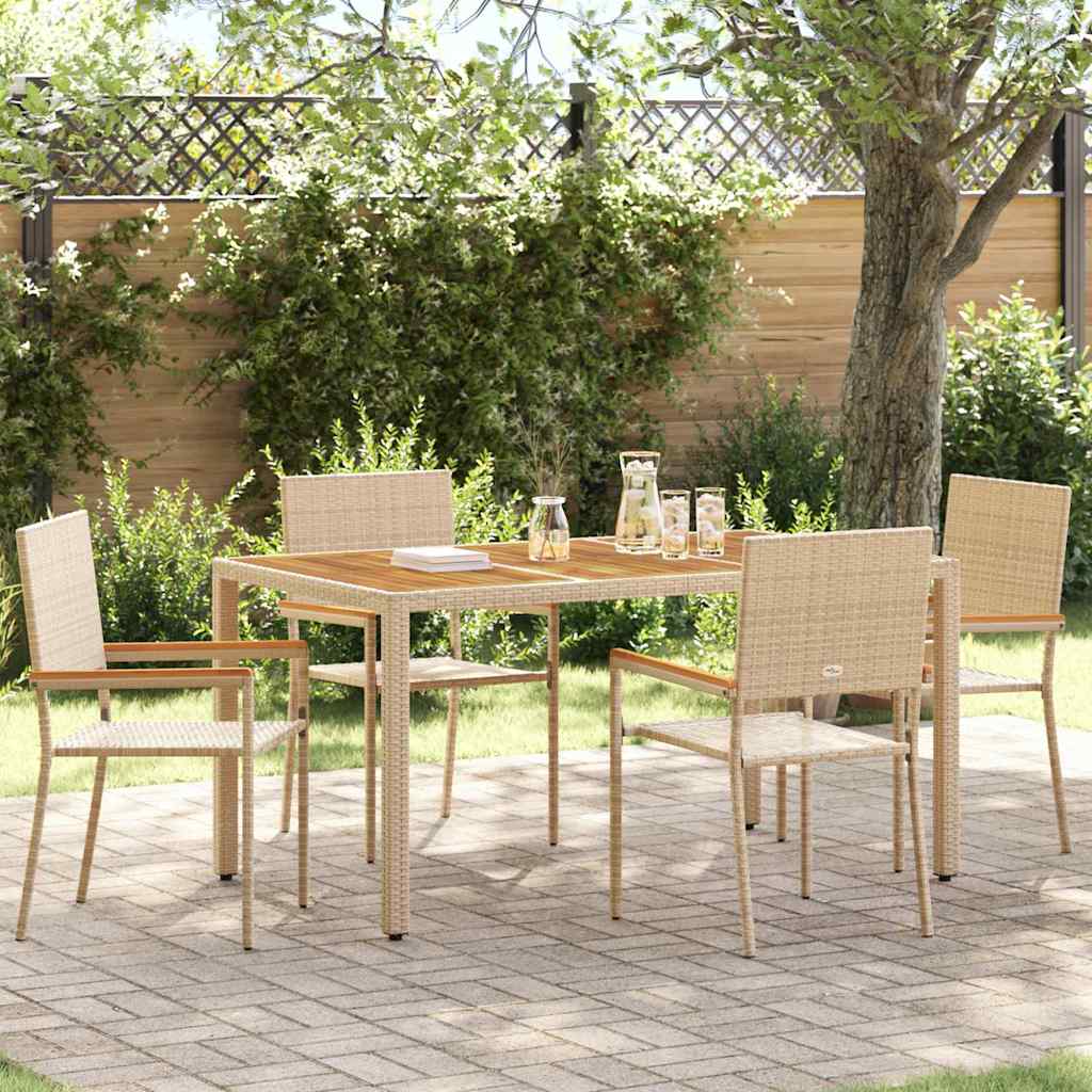 Garten Stapelstühle 4er Set Creme Braun