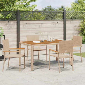 Garten Stapelstühle 4er Set Creme Braun