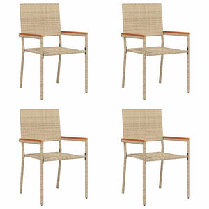 Garten Stapelstühle 4er Set Creme Braun