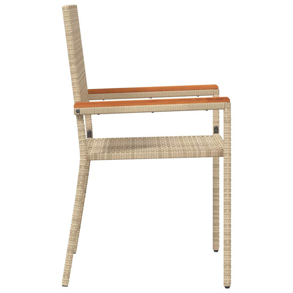 Garten Stapelstühle 4er Set Creme Braun