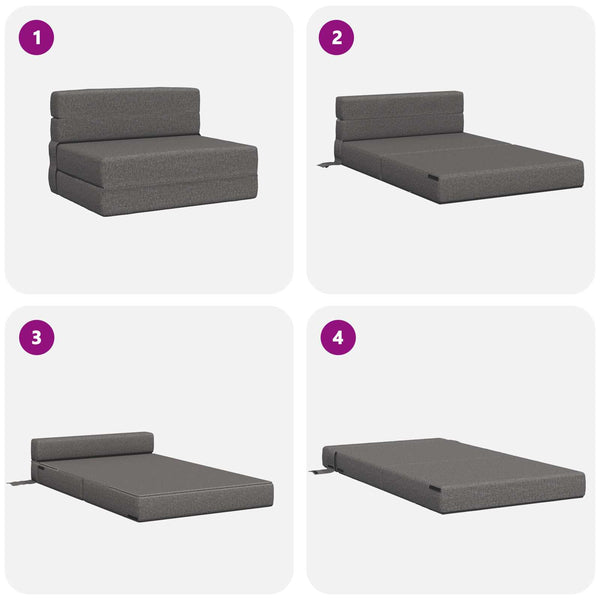 Klappsofa Bett Hellgrau 190x70x15cm