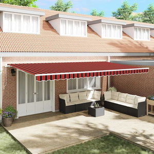 vidaXL Retractable Awning Orange and Brown 600 x 300 cm