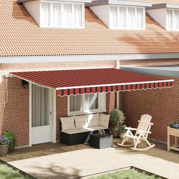 vidaXL Retractable Awning Orange and Brown 450 x 300 cm