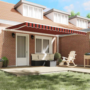vidaXL Retractable Awning Orange and Brown 450 x 300 cm