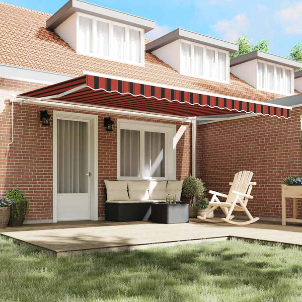 vidaXL Retractable Awning Orange and Brown 450 x 300 cm