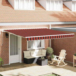 vidaXL Retractable Awning Orange and Brown 400 x 300 cm