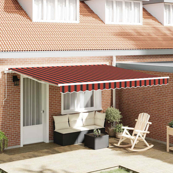 vidaXL Retractable Awning Orange and Brown 400 x 300 cm