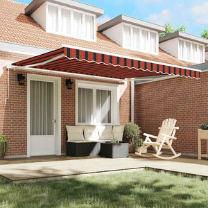 vidaXL Retractable Awning Orange and Brown 400 x 300 cm