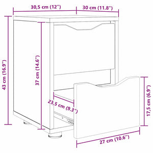 Nachttisch Graues Sonoma 30,5 cm