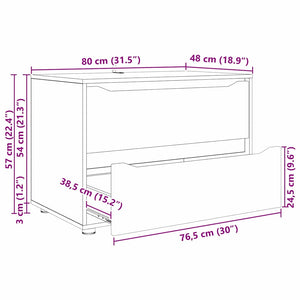 Aufbewahrungsschrank Geräucherte Eiche 80x48x57 cm