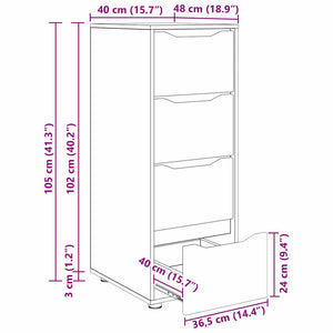 Aufbewahrungsschrank Braun Eichen-Optik 40x48x105 cm