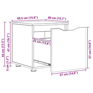 vidaXL Bathroom Cabinet Smoked Oak 40.5 x 40 x 44 cm