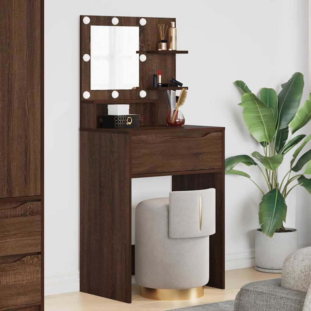 vidaXL Bedroom Dressing Tables with Drawers Brown Oak Look