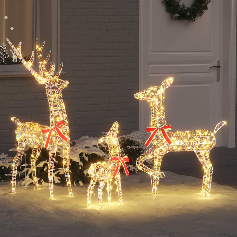 vidaXL Reindeer Family with 300 LEDs 3 pcs Warm White 67 x 26 x 127 cm PET