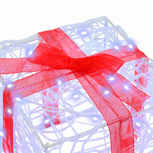 vidaXL Gift Box with 60 LEDs 3 pcs Cool White 20 x 20 x 20 cm Acrylic