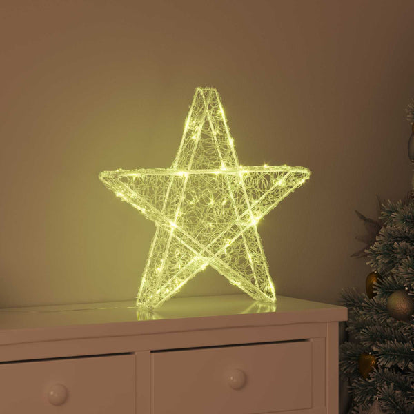 vidaXL 3D Star with 50 Warm White LEDs 55 x 53.5 x 10 cm Acrylic