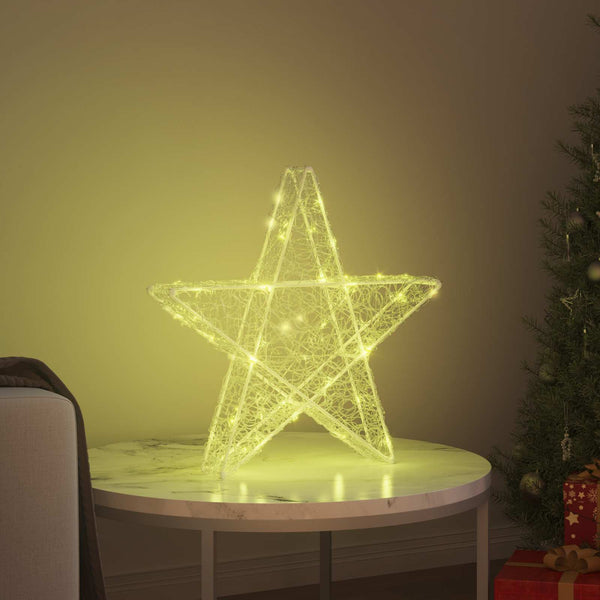 vidaXL 3D Star with 50 Warm White LEDs 55 x 53.5 x 10 cm Acrylic