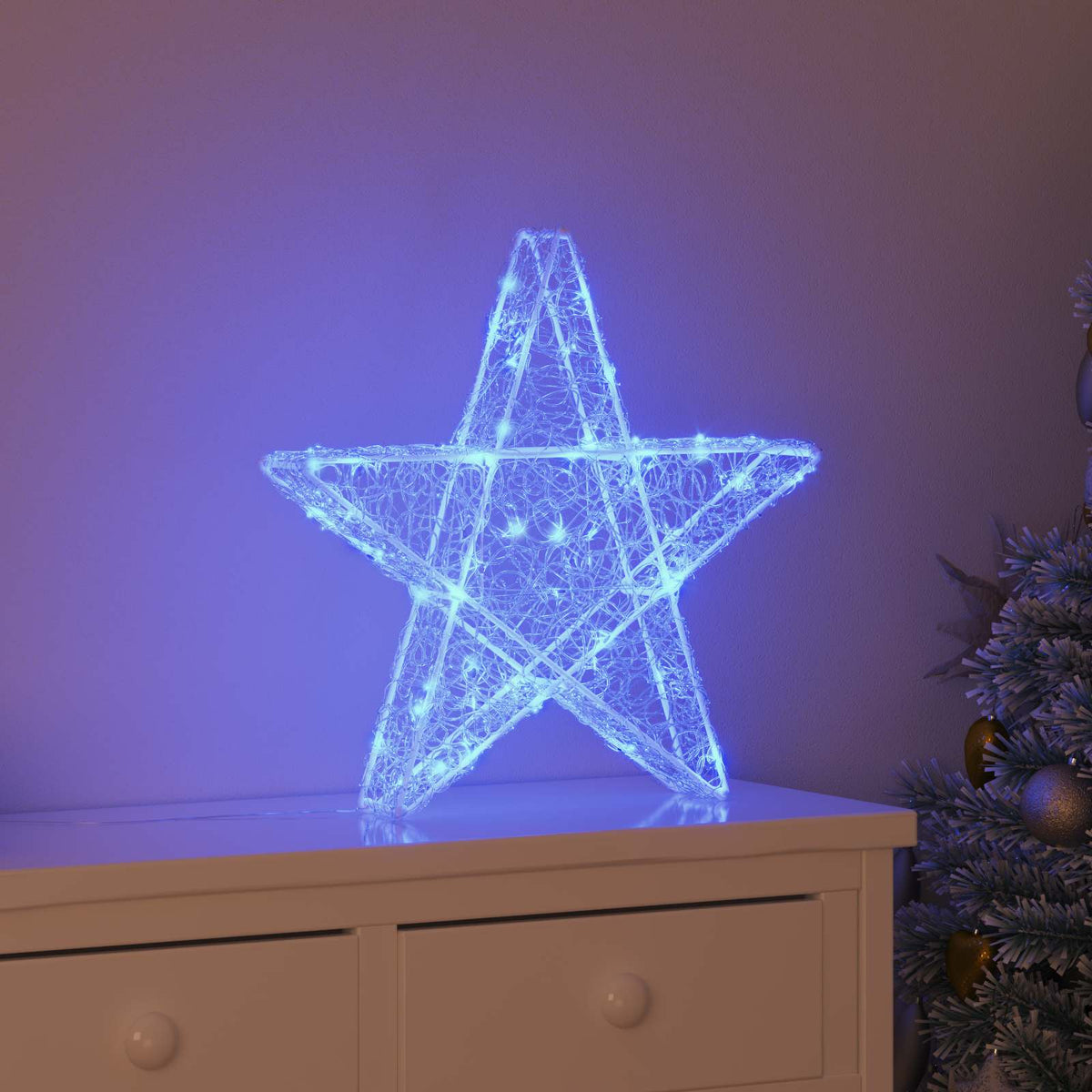 vidaXL 3D Star with 50 Blue LEDs 55 x 53.5 x 10 cm Acrylic