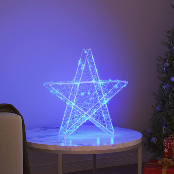 vidaXL 3D Star with 50 Blue LEDs 55 x 53.5 x 10 cm Acrylic