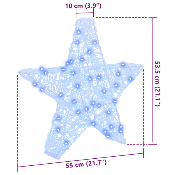 vidaXL 3D Star with 50 Blue LEDs 55 x 53.5 x 10 cm Acrylic