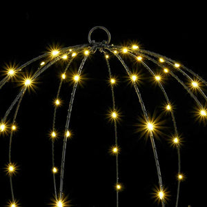 vidaXL Sphere with 192 LED Lights Warm White 59.5 x 59.5 x 63 cm Metal