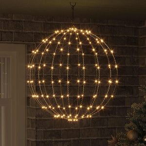 vidaXL Sphere with 192 LED Lights Warm White 59.5 x 59.5 x 63 cm Metal