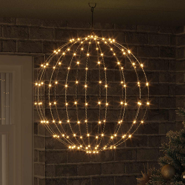 vidaXL Sphere with 192 LED Lights Warm White 59.5 x 59.5 x 63 cm Metal
