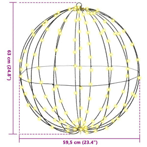 vidaXL Sphere with 192 LED Lights Warm White 59.5 x 59.5 x 63 cm Metal