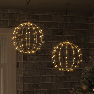 vidaXL Ball with 192 LEDs 2 pcs Warm White 30 x 30 x 32 cm Metal
