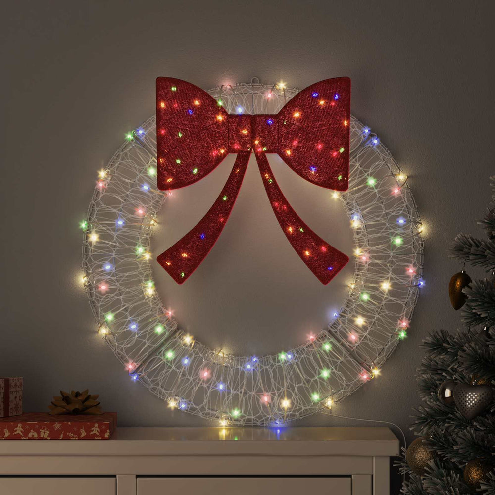 vidaXL Wreath with 60 LEDs Multicolour 76 x 76 x 8.5 cm Acrylic